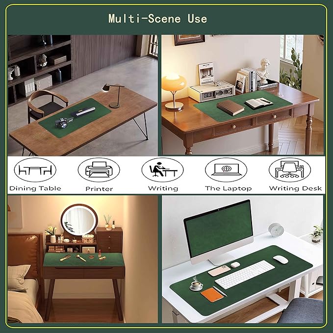 Huicon Faux Leather Desk Mat, 31.5"x15.7" Non-Slip PU Leather Desk Pad - Image 7