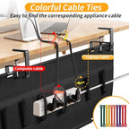 SUREUP9 No Drill Under Desk Cable Management Tray, Fabric Cable Management - Image 4