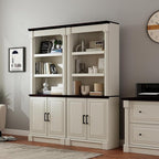 72" Roman Column Bookcase with Double Door Cabinet, 5 Tiers Tall Bookshelf - Image 6