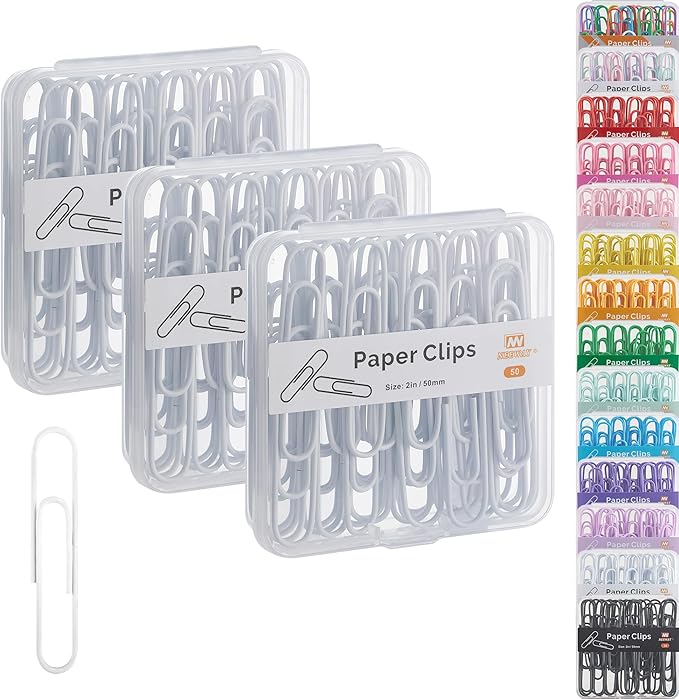 NEEWAY Colorful Large Paper Clips, 2 Inch Jumbo Paper Clips, 3 Pack of 50 by NEEWAY