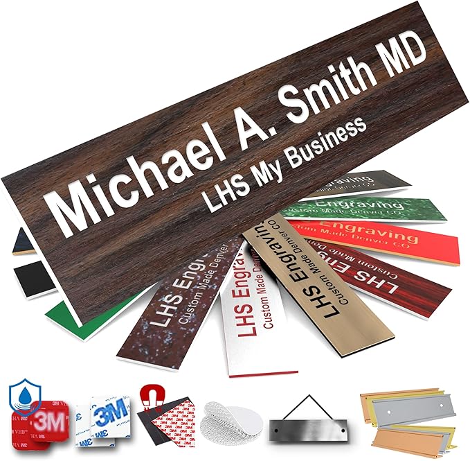 Engraved Custom Door Plate Teak Plastic Office Door Sign by LHS+My+Business