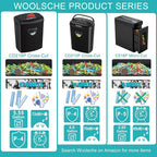 Woolsche 12-Sheet Cross Cut Paper Shredder - Image 2