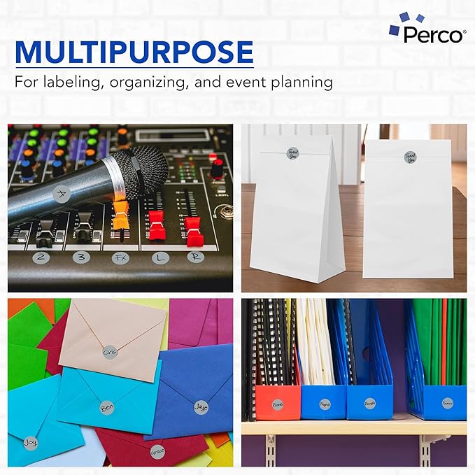 Perco Grey 1-Inch Round Circle Dot Sticker Labels - Image 4