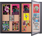 48x36 Inch Lockable Enclosed Bulletin Board, Weather-Resistant Outdoor by Unknown