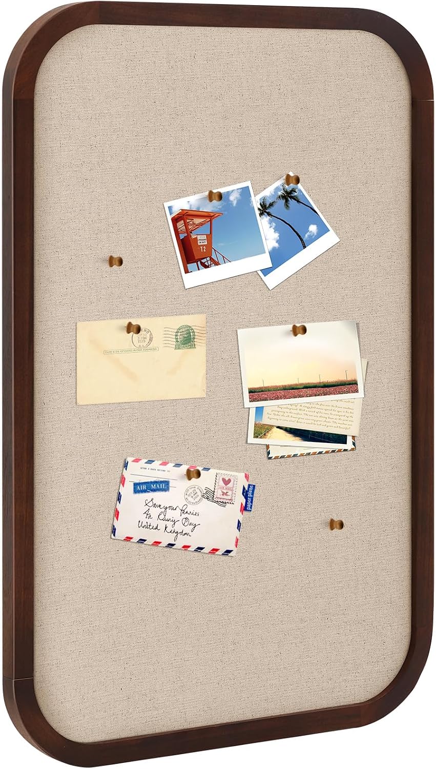 Wonderjune Linen Display Pinboard, Rectangle, 20'' X 30'', Da...