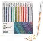 Grabie Capped Glitter Gel Pens 18 Colors, Metallic Vibrant Sparkle Gel Pens by Grabie