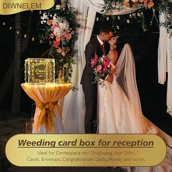 DIWNELEM Acrylic Wedding Card Box - Image 6