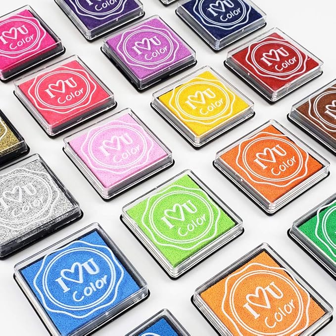 GTLZLZ Ink Pads for Kids, 20 Colors Craft Ink Pad, Washable Finger Ink Pads for - Image 4