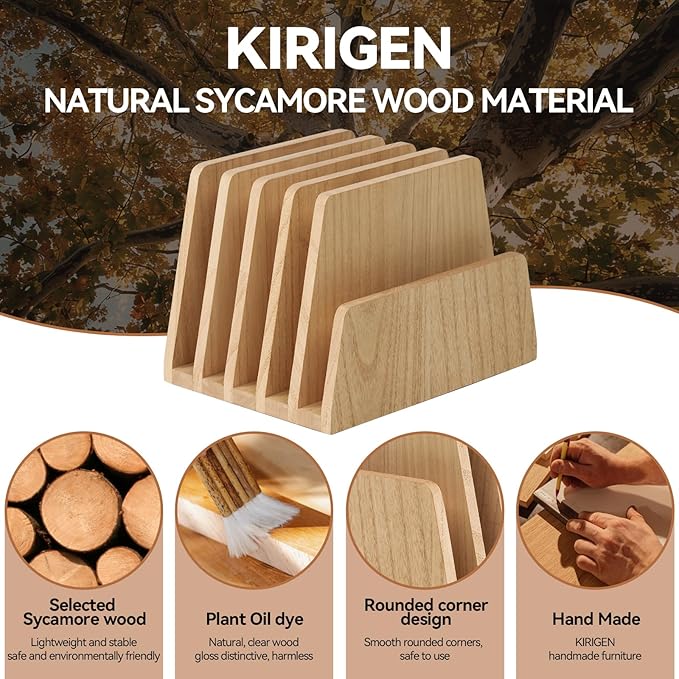 KIRIGEN Desktop File Document Holder Stand 5 Slots Mail Paper Organizer Desk - Image 7