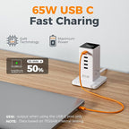 USB Charging Station for Multiple Devices PD 65W, TESSAN 9-in-1 USB C Charger - Image 3