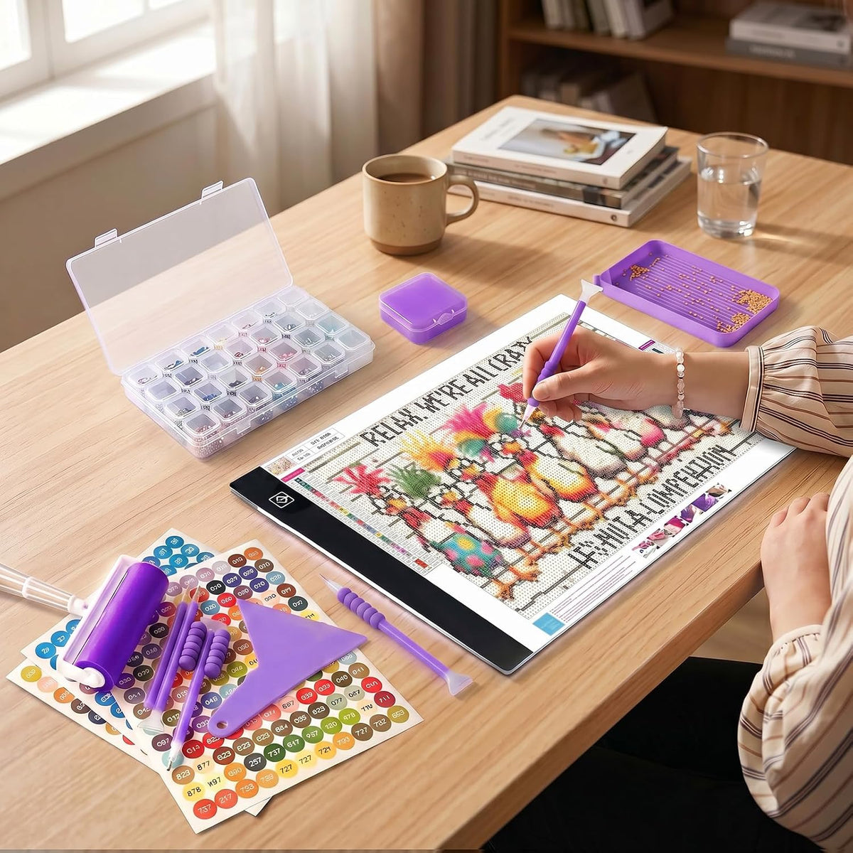 fangzh diamond painting storage accessories kit with a4, view 9
