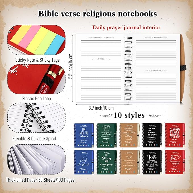 Spakon 30 Set Valentine's Day Christian Gifts Bulk Church Sticky Note Spiral - Image 2