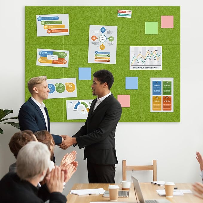 AKTOP Cork Board Bulletin Board 47"x35", 12 Pack Removable Felt Cork Board Tiles - Image 2