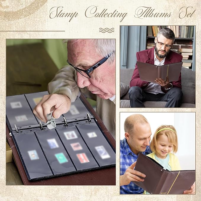 Lewtemi Stamp Collecting Albums Set Stamp Collection Book Include 20 Pages - Image 5