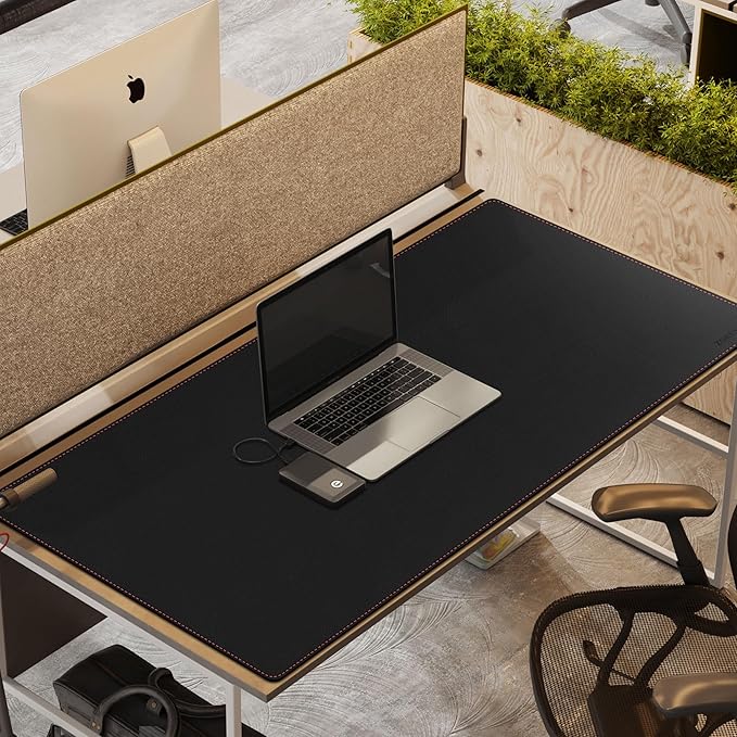 ZORESYN Large PU Leather Desk Mat Black 51.2x27.6 Inches, Waterproof Gaming - Image 7