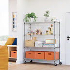 M MZG 4 Tiers Storage Shelves Load 1400LBS, Metal Shelving Wire Metal Shelving - Image 6