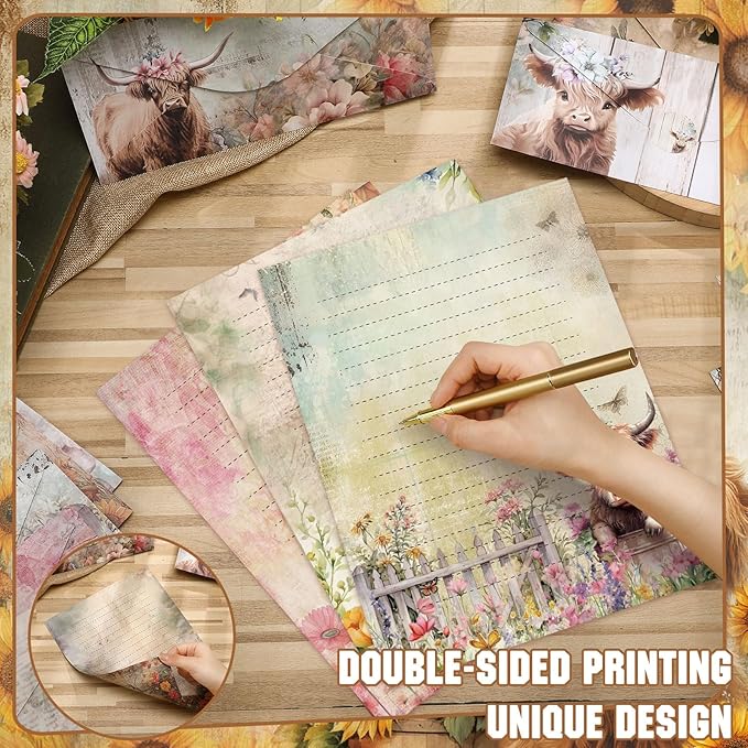 TaoBary 160 Pcs Stationery Paper Set 50 Double Sided Stationery Papers - Image 5