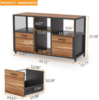 tribesigns 2 drawer wood file cabinets, modern mobile on a desk or shelf