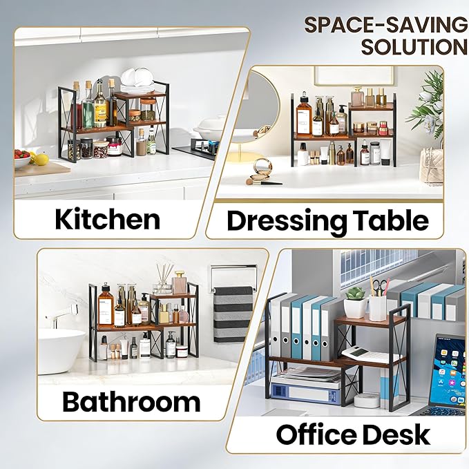 Yelinkws Desktop Shelf Organizer, Small Bookshelf - Image 5
