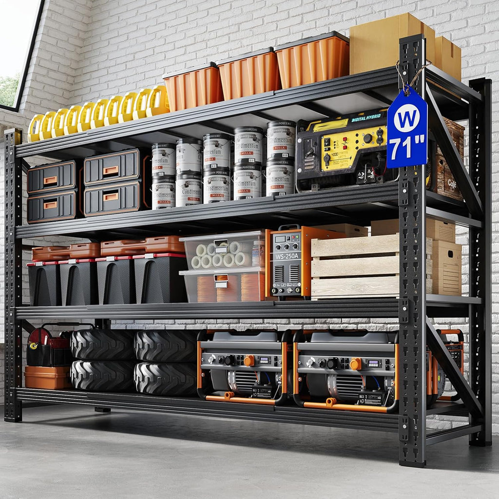 yizosh 71" w garage shelving,5000lbs heavy duty shelf,adjustable, main product view