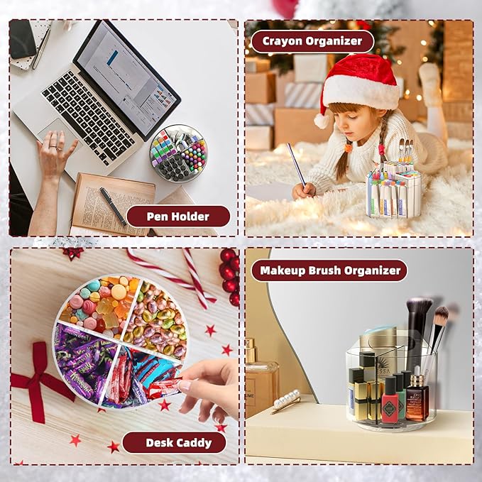 2 Pack Pen Pencil Holder for Kids, Rotating Pen Holder for Desk Organizer - Image 5