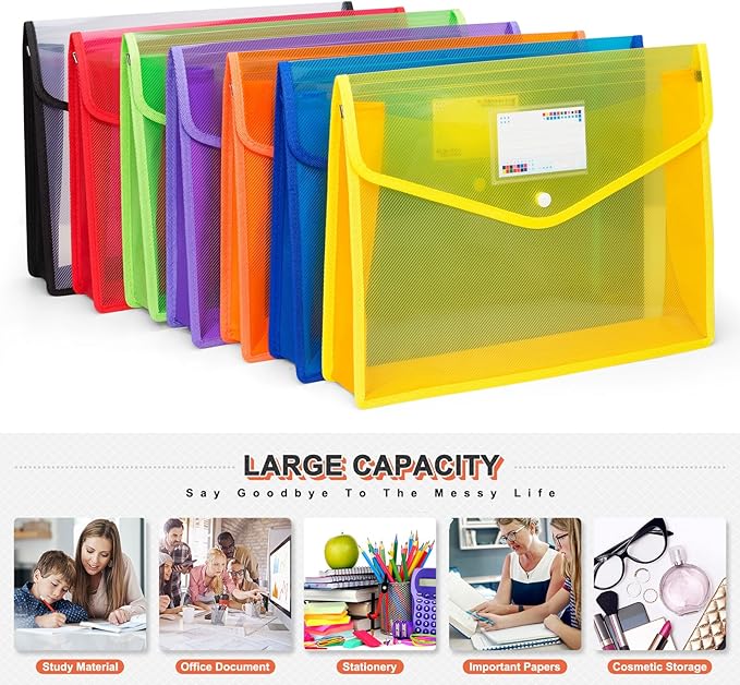 Plastic File Folders, Waterproof Transparent Expandable File Organiser - Image 4