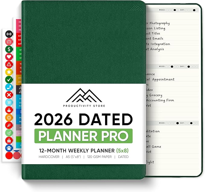 Dated, 2026 Planner, 5.8” x 8.3” by PRODUCTIVITYSTORE