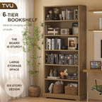 TVU 6-Tier Wooden Bookshelf, 77.2" Tall Farmhouse Style Open Bookcase, 31.5" W - Image 5