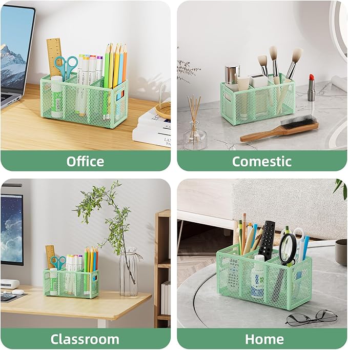 Marbrasse Mesh Pen Holder for Desk, Pencil Holder Desk Organizer 3 Adjustable - Image 6