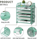 6 Tier Desk Organizer, Heavy-Duty Thick Metal Letter Tray Organizer, Large - Image 3