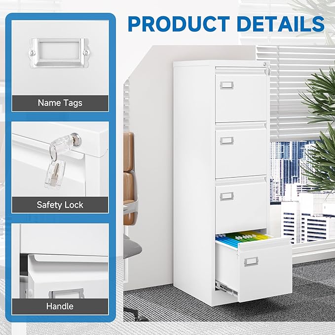 BYNSOE 4 Drawer File Cabinet - Image 9