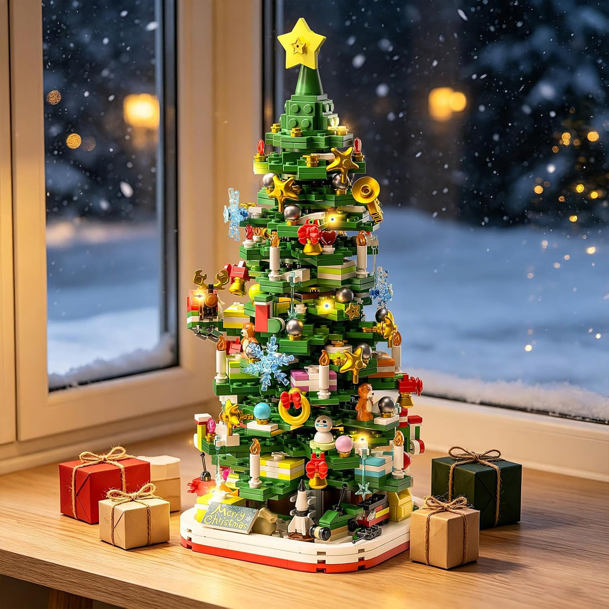 Advent Calendar 2026,Christmas Tree Building Kit with Lights,1083 Piece