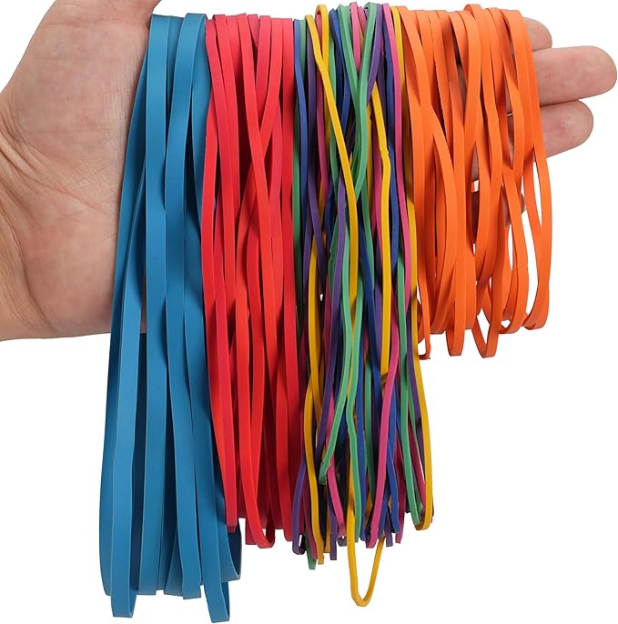 Rubber Bands Assorted Sizes Multicolor 0.5lbs 4 sizes large rubber bands heavy by HAIDIBAO