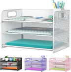 Samstar 3 Tier White Letter Tray Paper Organizer by Samstar
