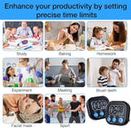 Leumoi 24 Pcs Digital Kitchen Timers Magnetic Back Timers Bulk Large Screen - Image 7