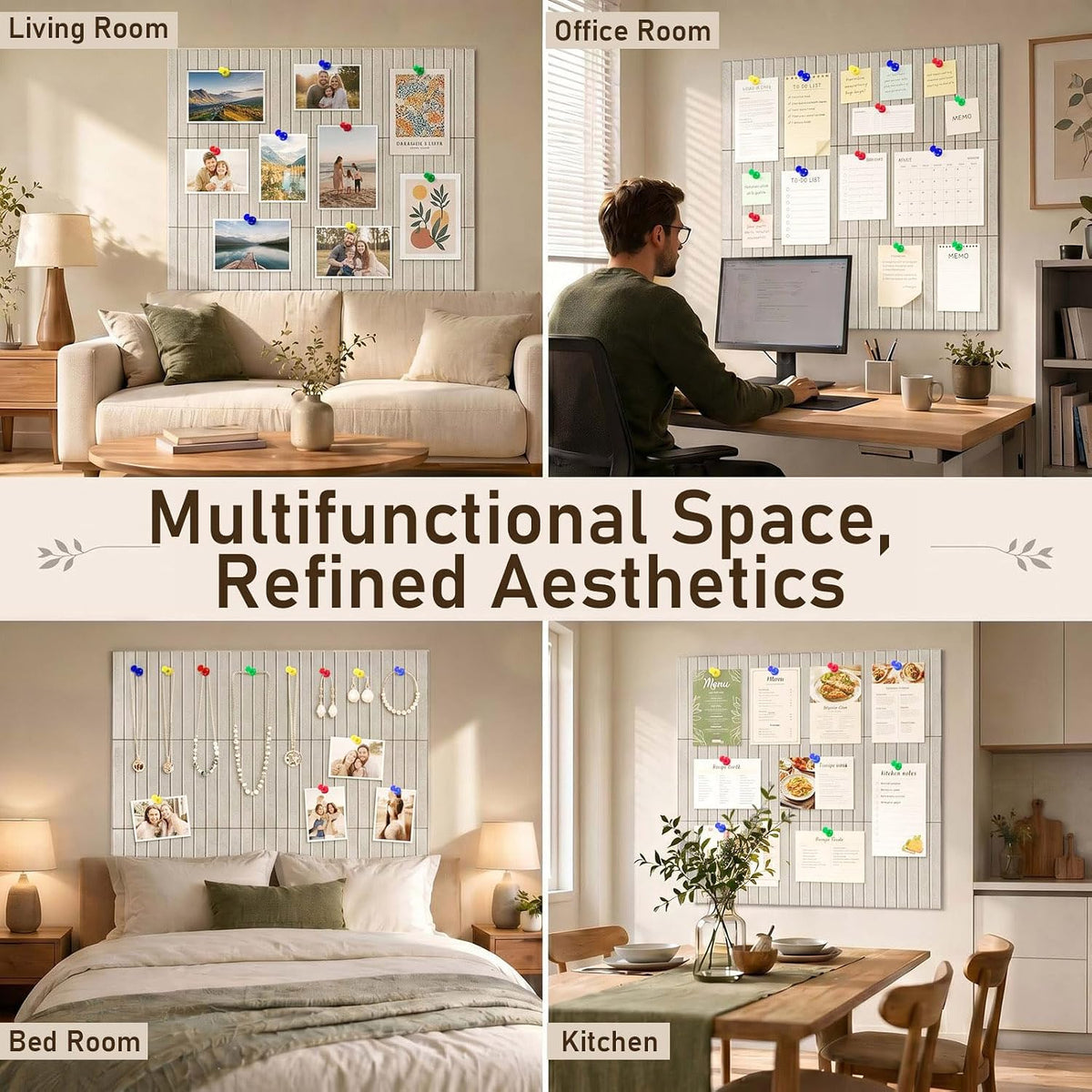 Large Felt Bulletin Board 48" x 36" Cork Board Alternative-12 Pack ...