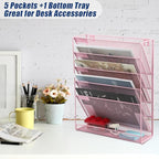 EASEPRES Desk File Organizer Mesh 6-Tier, Hanging Wall Mount Document - Image 5