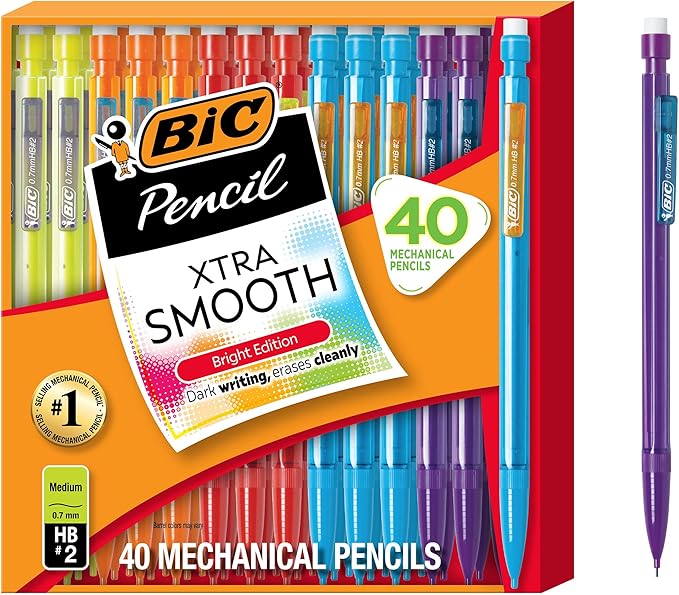 BIC Xtra Smooth Mechanical Pencil, 0.7 mm Medium Point, Refillable and by BIC
