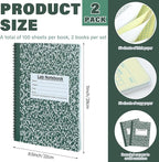 Affrolling 2 Pack Carbonless Lab Notebook Carbon Copy 8.5'' x 11'' 50 Set of - Image 2