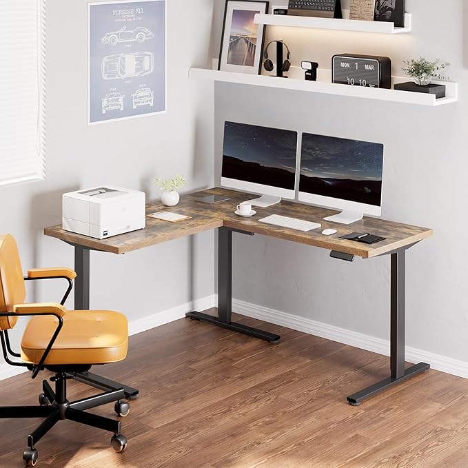 FLEXISPOT L Shaped Standing Desk, 63 x 55 Inch Electric Height Adjustable - Image 2