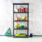 sterilite 5 shelf unit, heavy-duty plastic storage &, package contents