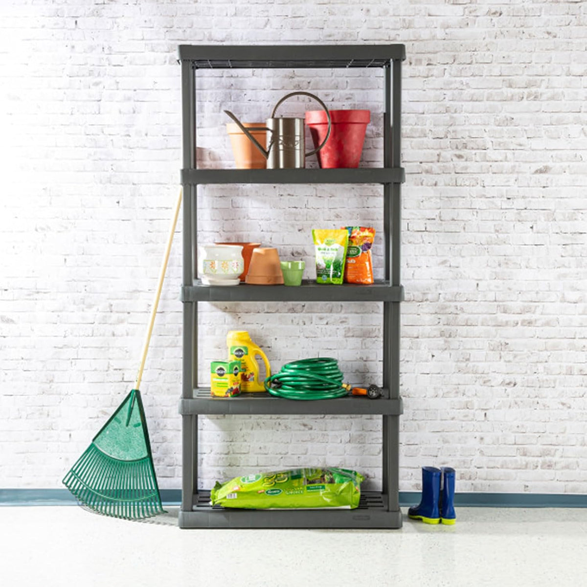 sterilite 5 shelf unit, heavy-duty plastic storage &, package contents