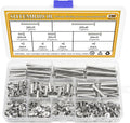 120 Pieces M5 x 5/10/15/25/35/45mm Chicago Screw Binding Screws Posts Assortment Kit for DIY Leather Bookbinding Crafts