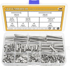 120 Pieces M5 x 5/10/15/25/35/45mm Chicago Screw Binding Screws Posts Assortment Kit for DIY Leather Bookbinding Crafts
