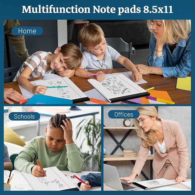 White Legal Pads 8.5 x 11 Notepads, 12 Pack Writing Paper Note Pads 8.5x11 - Image 6