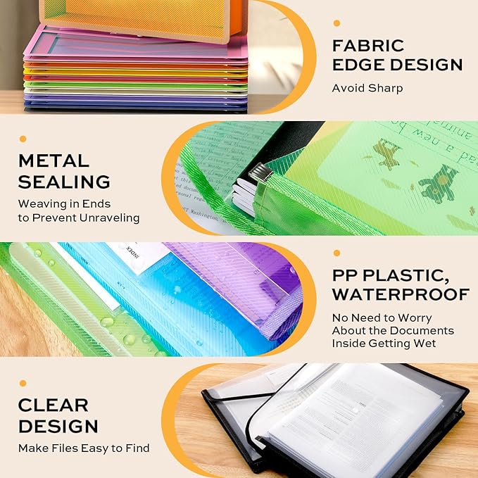 Deli 10 Pack Plastic Expanding File Folder, Folders - Image 6