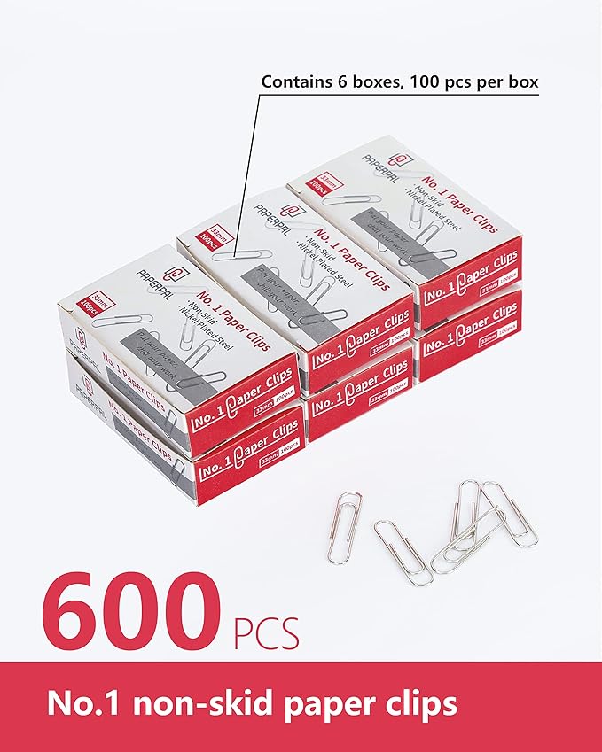 PAPERPAL Paperclips for Office School & Personal Use, #1 Nonskid Paper Clip - Image 3
