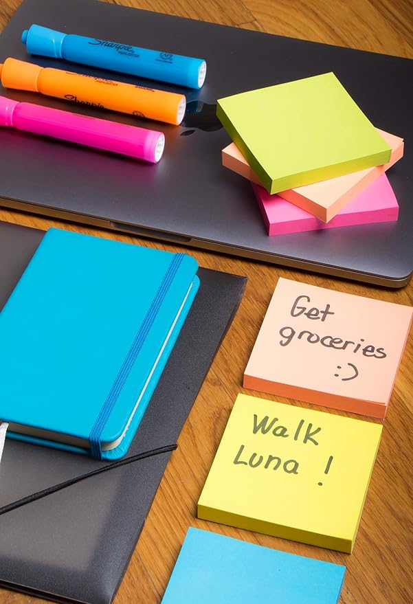 Infiniko Sticky Notes 3x3 Inch, 1200 Sheets, 6 Bright Color Sticky Pads - Image 7