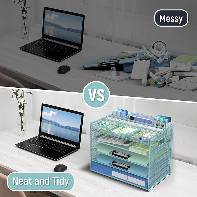 Docnest 5 Tier Mesh Desk Organizer- Letter Tray - Image 2