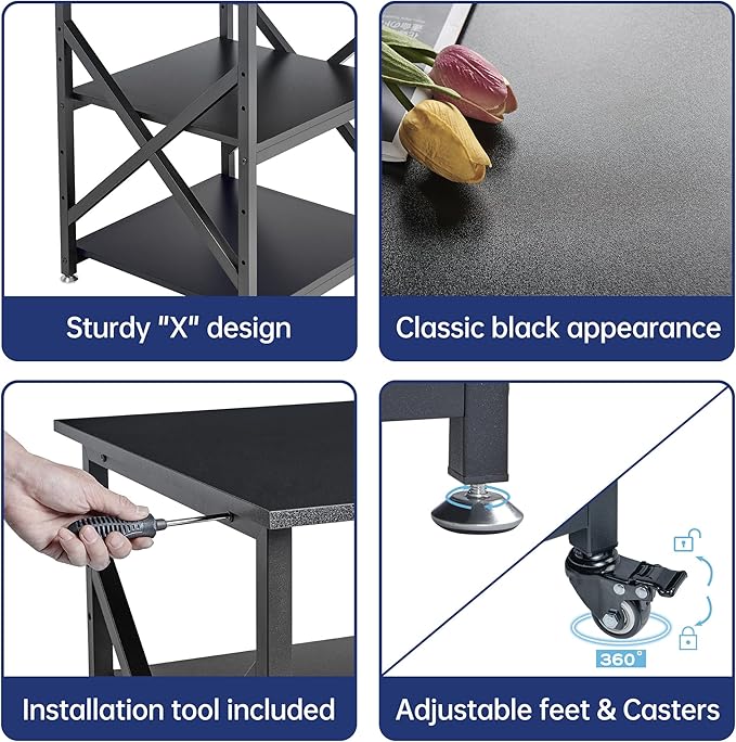 Fannova Printer Stand, 23.6 x 23.6 x 30.1 Inches Large Square Printer Table - Image 7